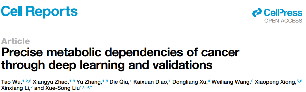 生命学院刘雪松组利用人工智能挖掘癌症代谢依赖性靶点